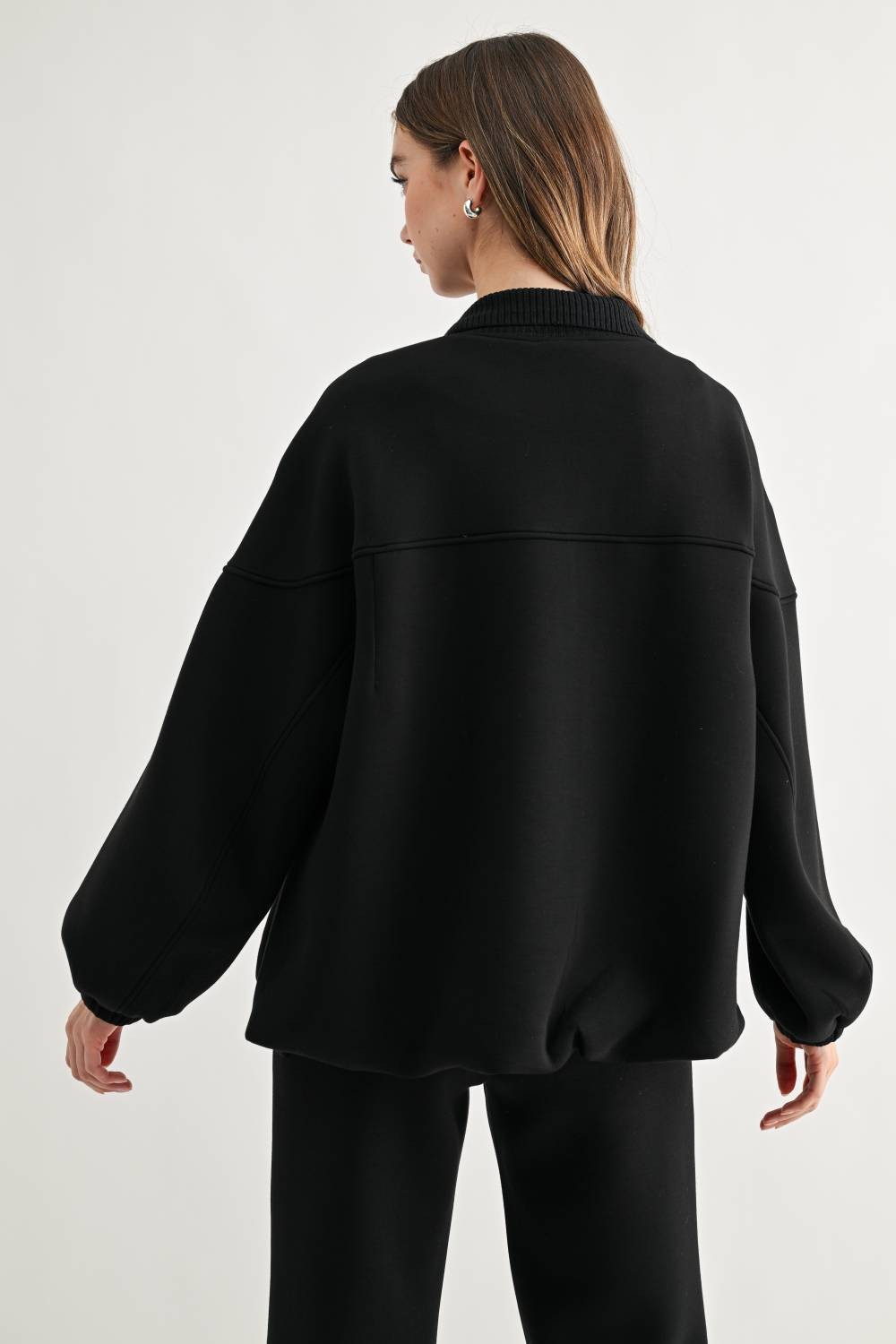 JOH Apparel Frida Scuba Knit Balloon Sleeve Jacket