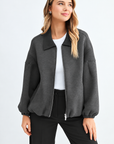 JOH Apparel Frida Scuba Knit Balloon Sleeve Jacket