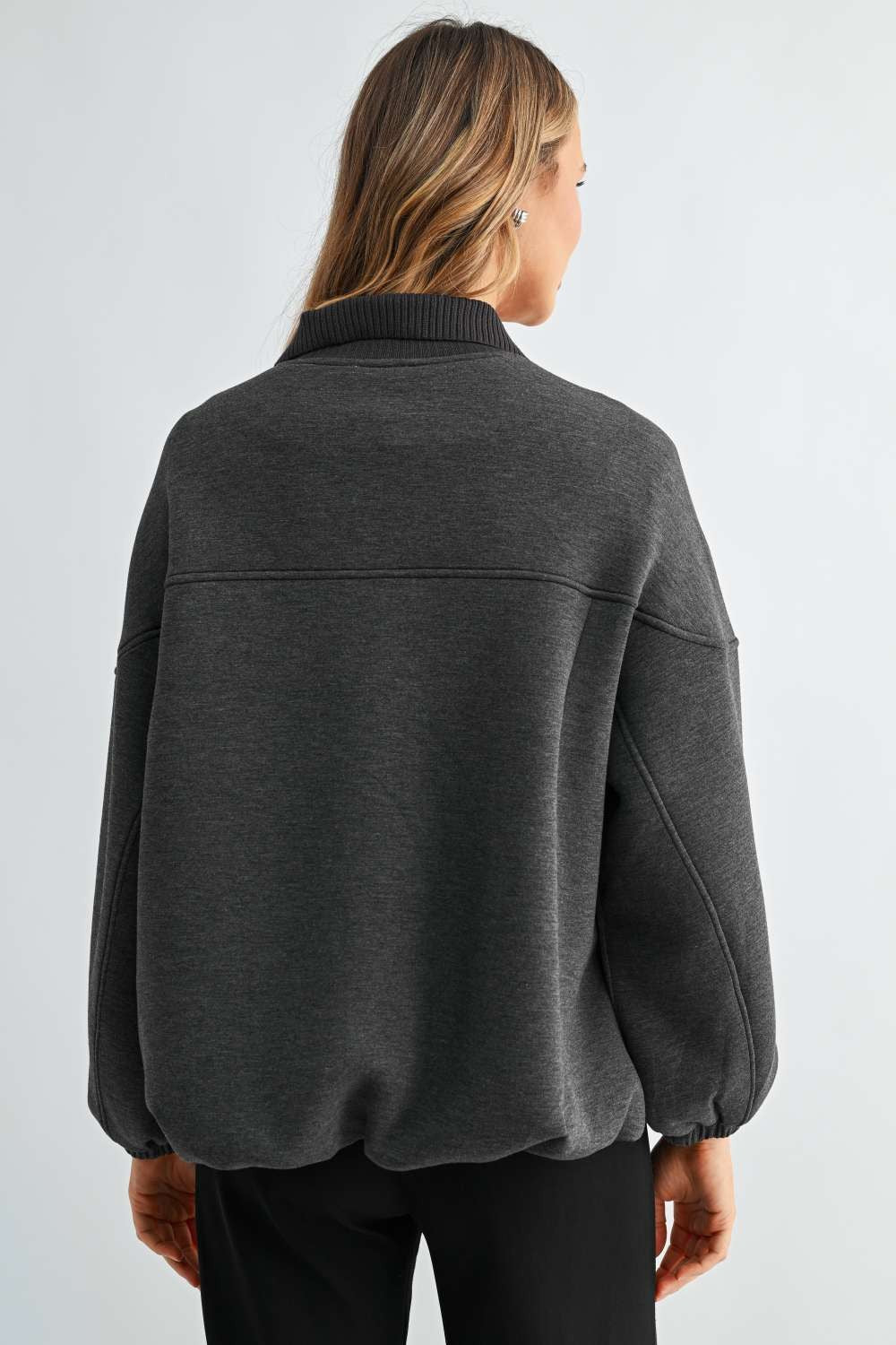 JOH Apparel Frida Scuba Knit Balloon Sleeve Jacket