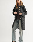JOH Apparel Joselyn Longline Quilted Jacket with Toile Lining