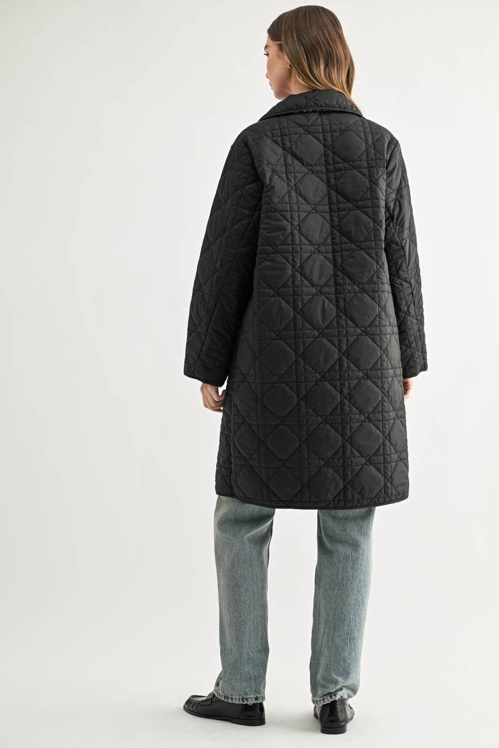 JOH Apparel Joselyn Longline Quilted Jacket with Toile Lining