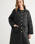 JOH Apparel Joselyn Longline Quilted Jacket with Toile Lining