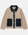 JOH Apparel Sam Textured Knit Jacket with Denim Contrast
