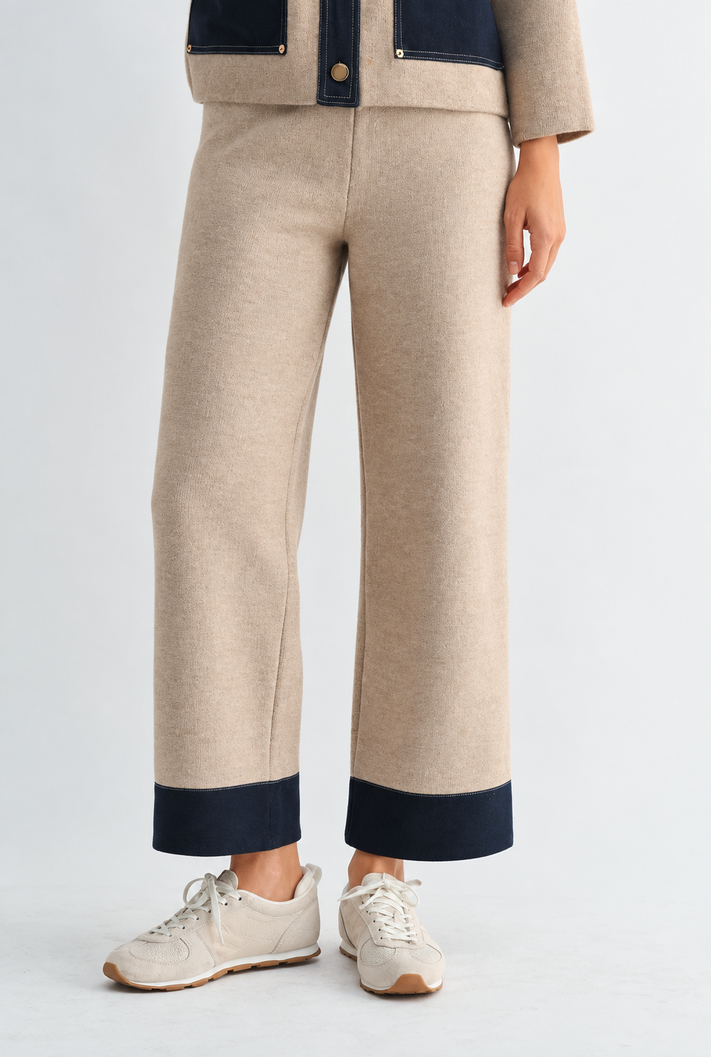 JOH Apparel Sam Textured Knit Jacket with Denim Contrast
