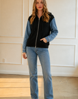JOH Apparel Dylan Ribbed Knit & Denim Hooded Jacket