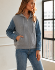 JOH Apparel Dylan Ribbed Knit & Denim Hooded Jacket