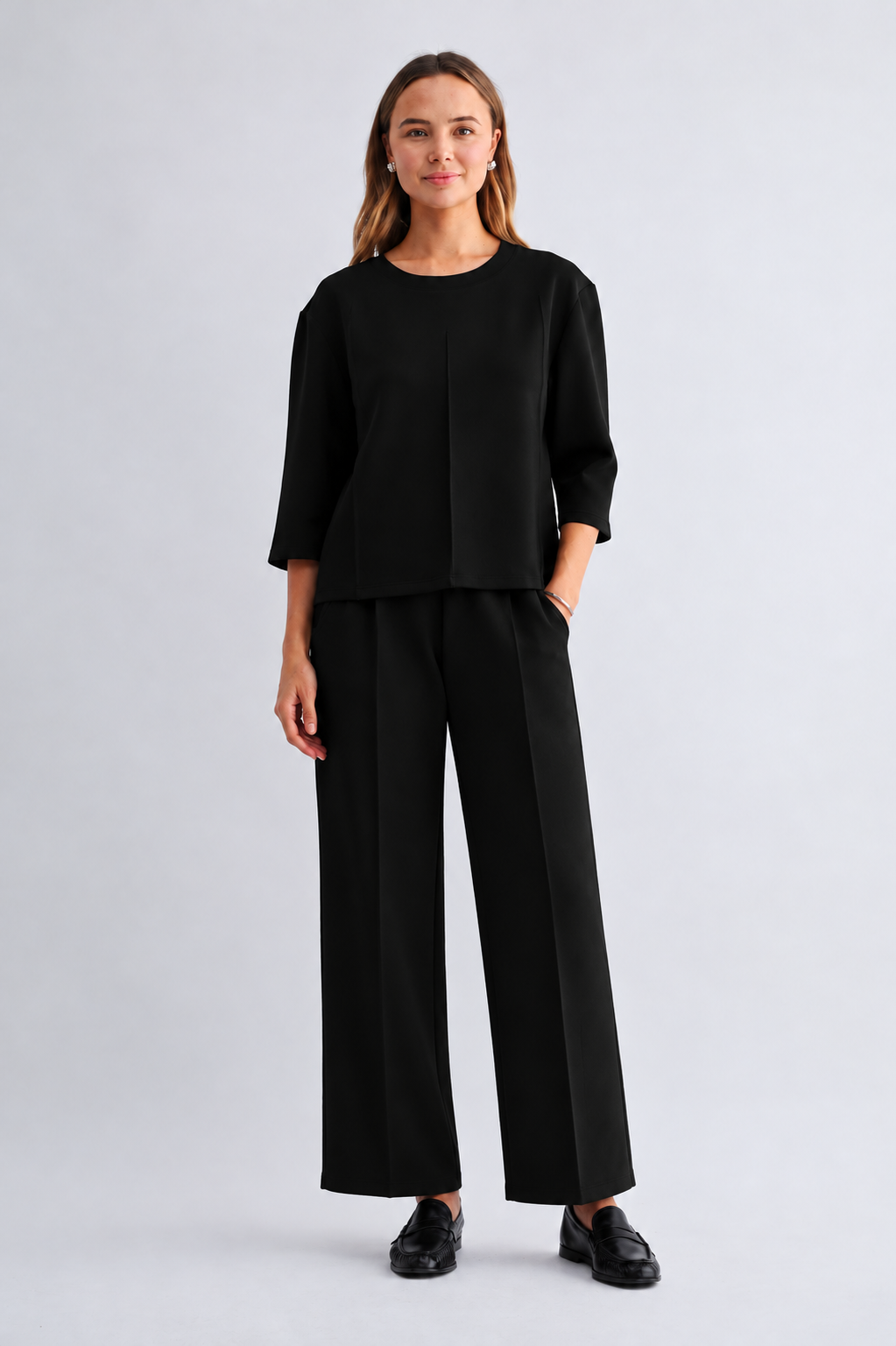JOH Apparel Killian Pintuck Stretch Knit Top