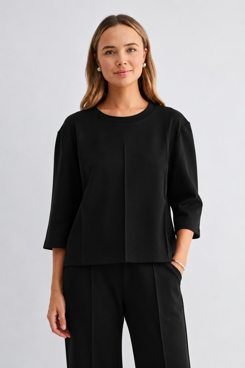 JOH Apparel Killian Pintuck Stretch Knit Top