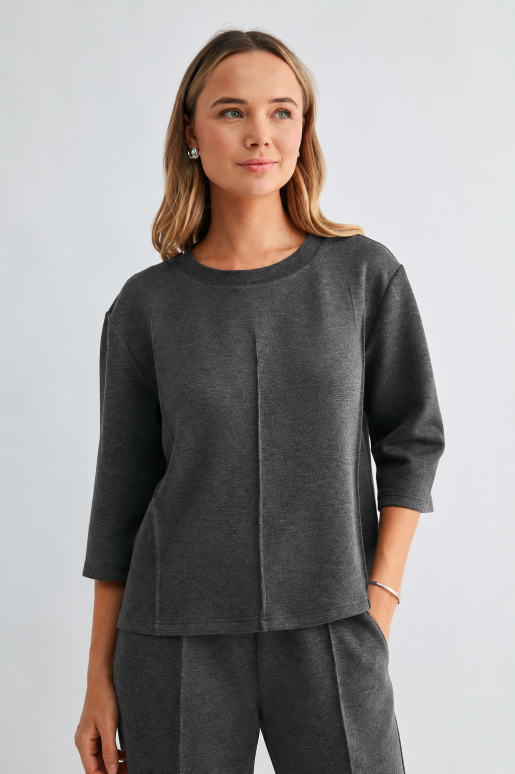 JOH Apparel Killian Pintuck Stretch Knit Top