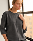 JOH Apparel Killian Pintuck Stretch Knit Top