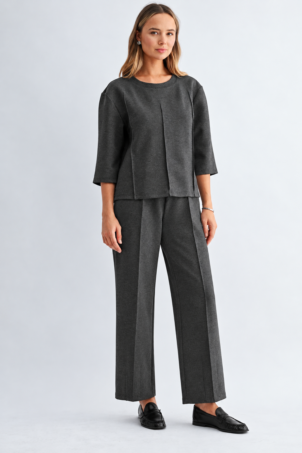 JOH Apparel Killian Pintuck Stretch Knit Top