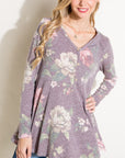 e Luna Floral Triblend Babydoll Top