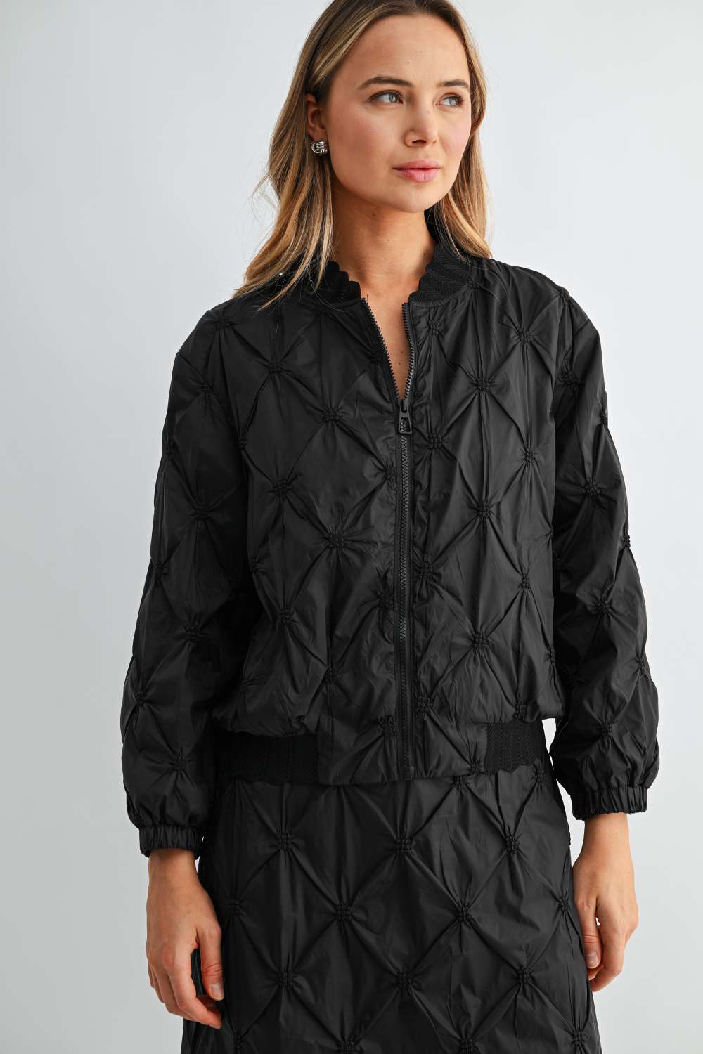 JOH Apparel Jovie Diamond Quilted Bomber Jacket