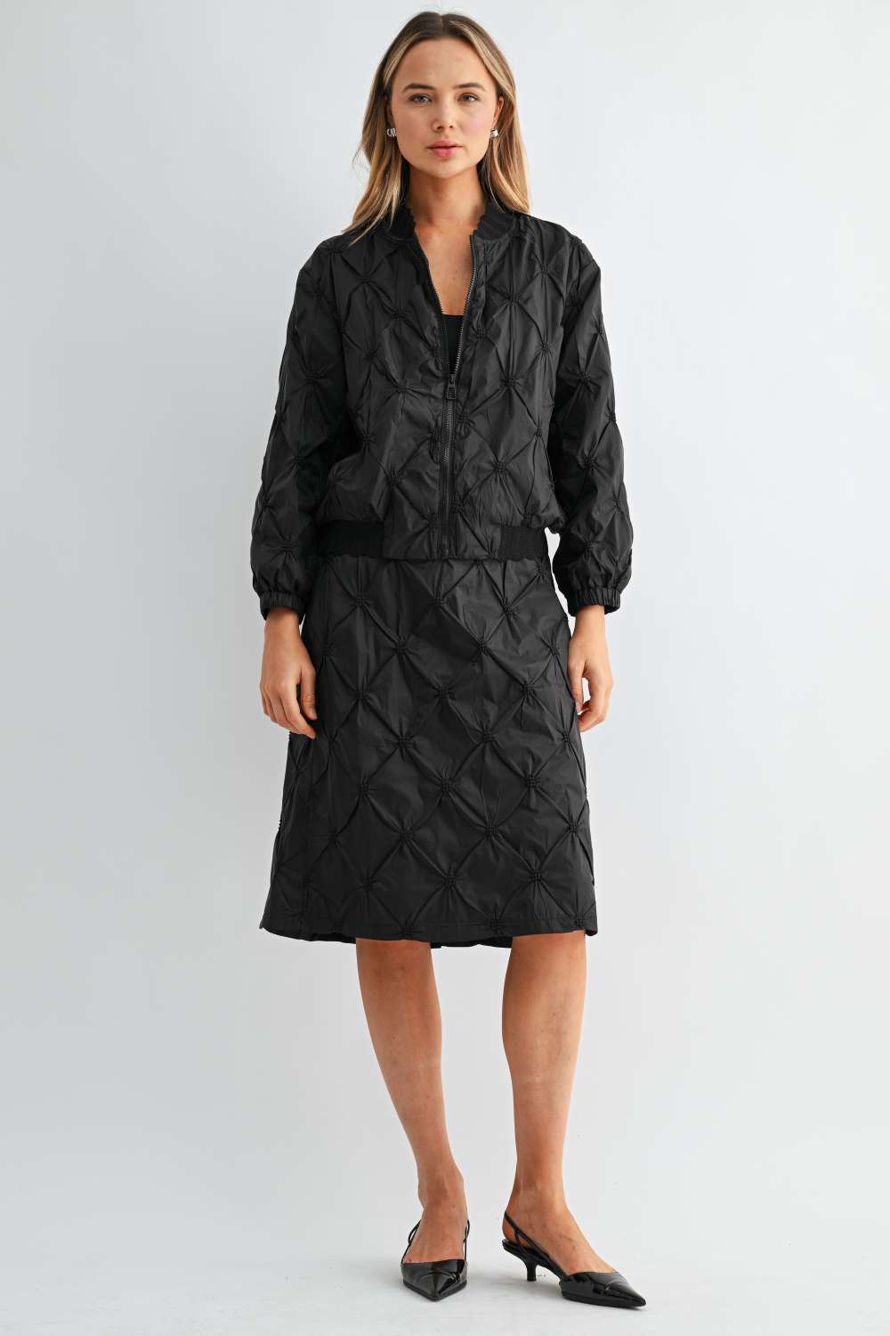 JOH Apparel Jovie Diamond Quilted Bomber Jacket