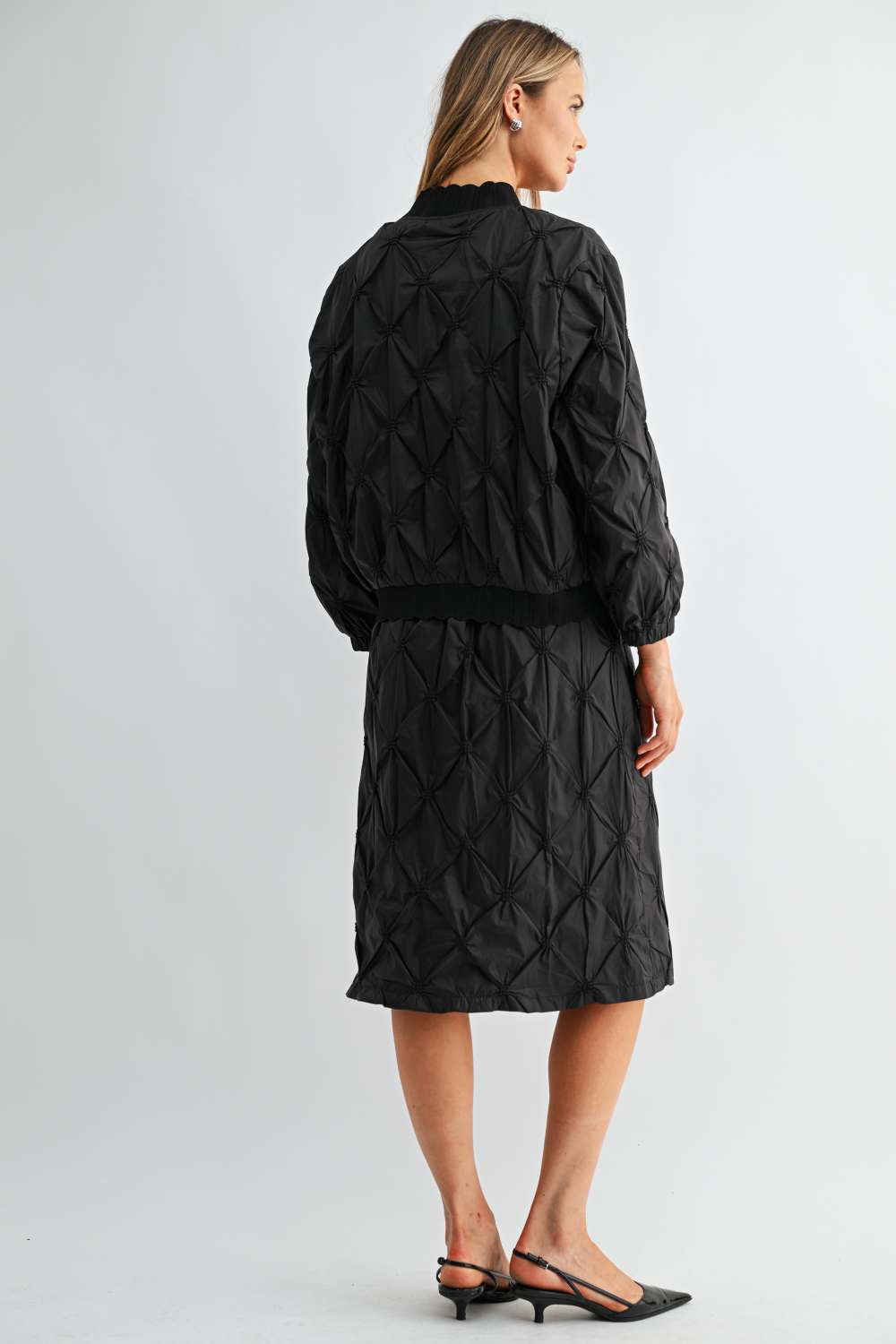 JOH Apparel Jovie Diamond Quilted Bomber Jacket