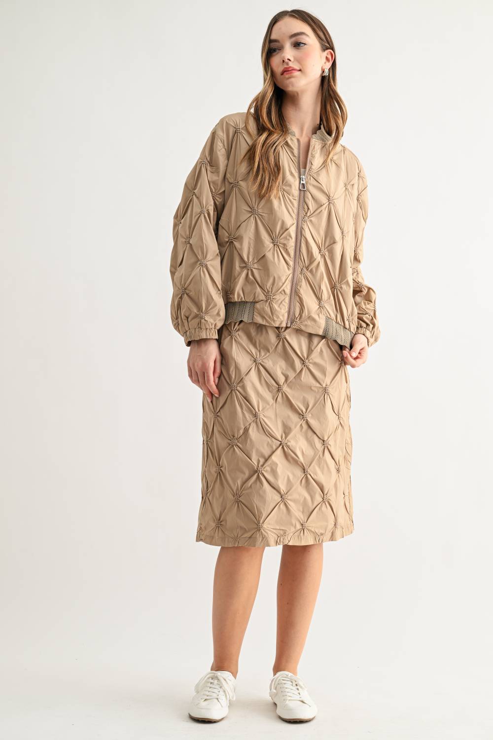 JOH Apparel Jovie Diamond Quilted Bomber Jacket