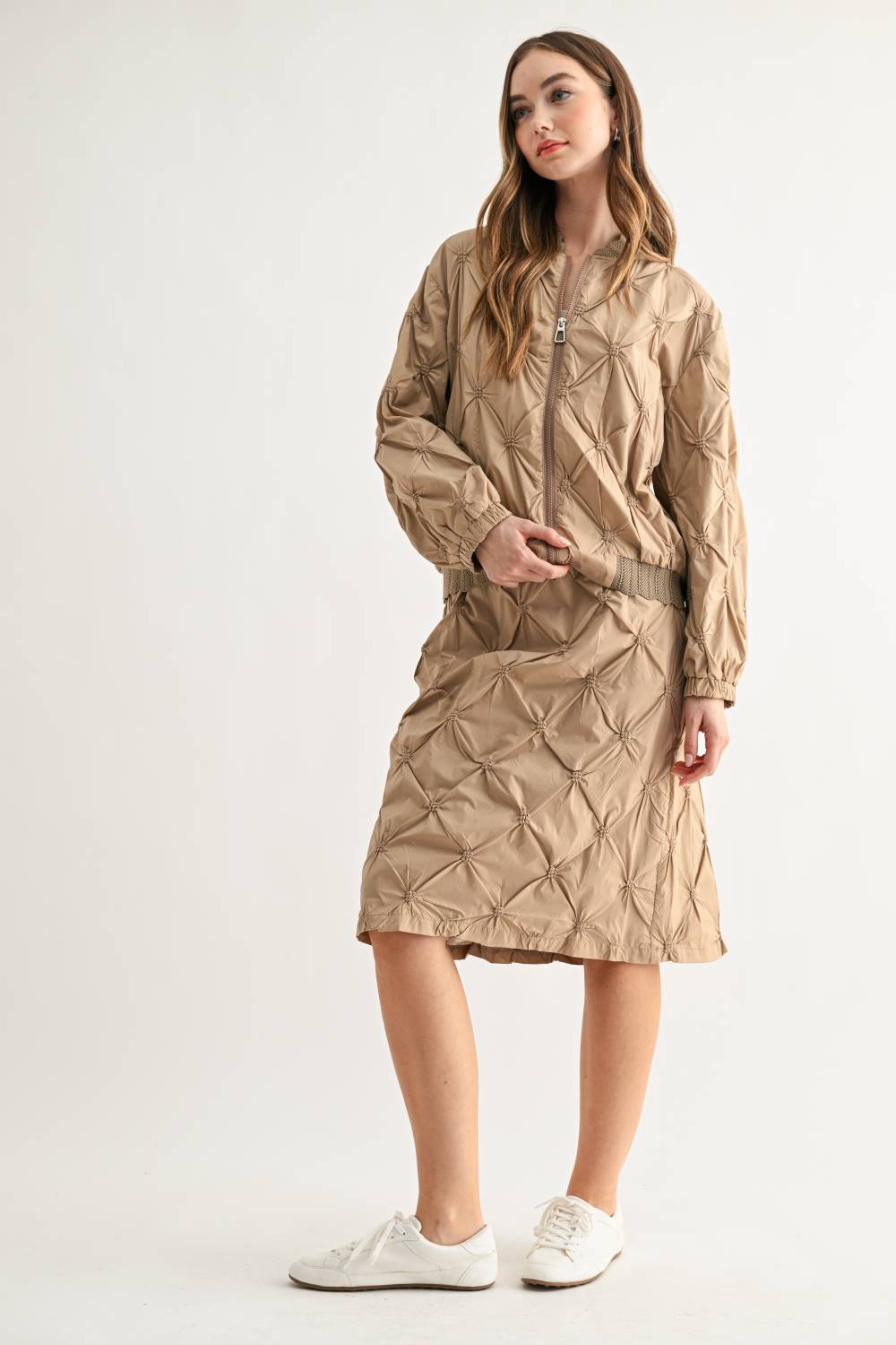 JOH Apparel Jovie Diamond Quilted Bomber Jacket