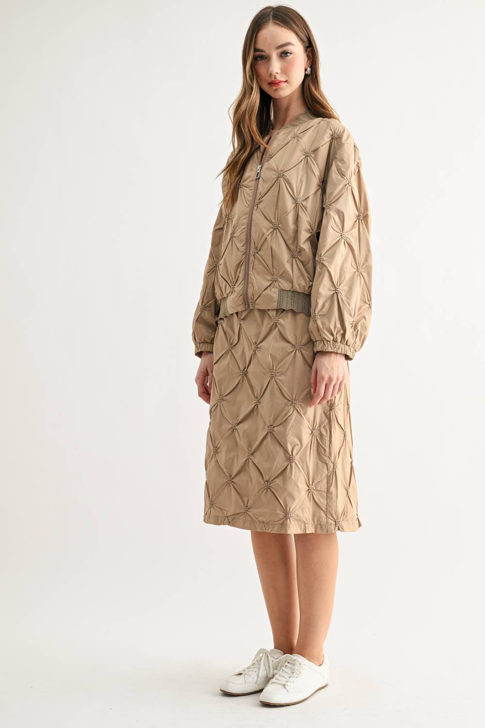 JOH Apparel Jovie Diamond Quilted Bomber Jacket