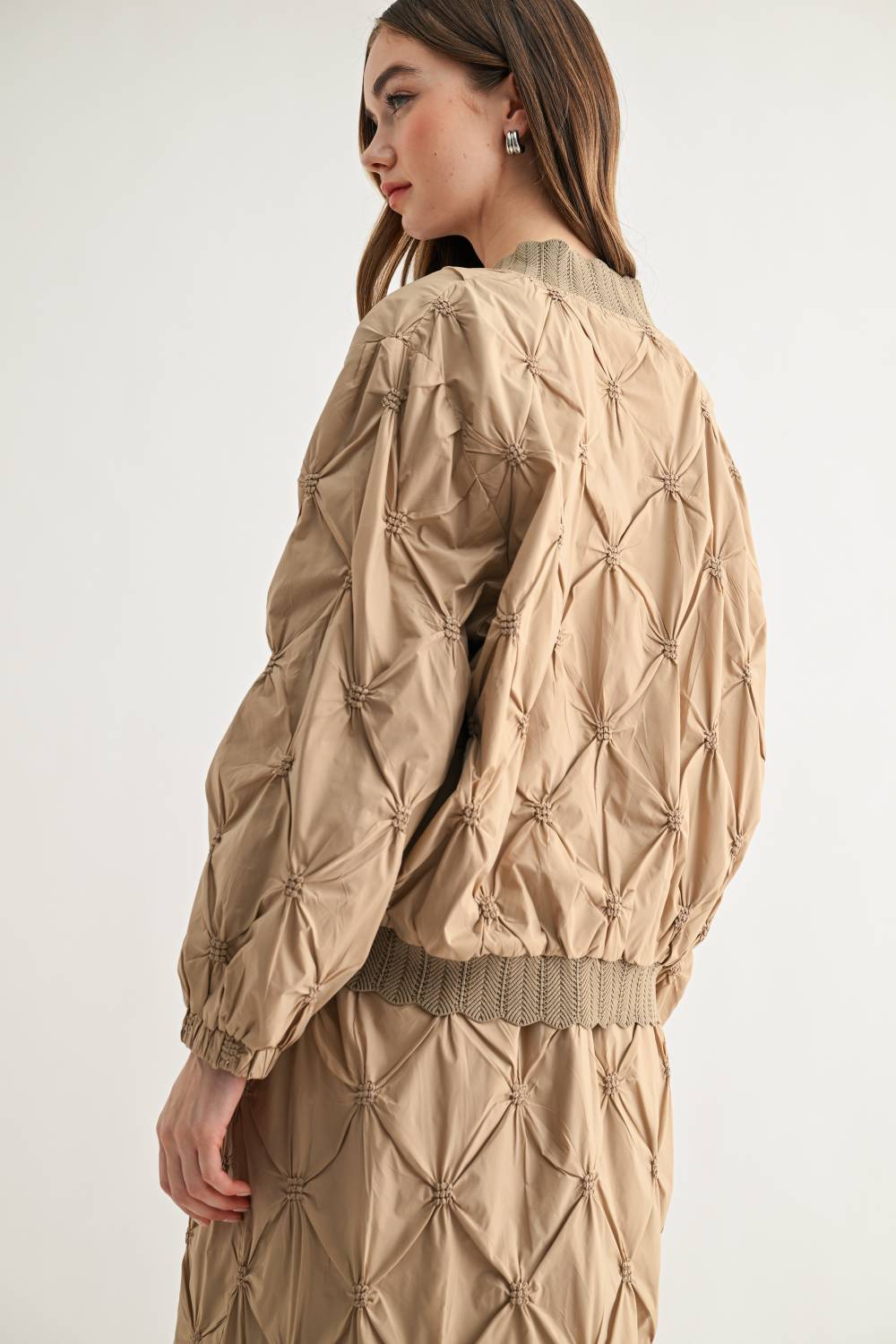 JOH Apparel Jovie Diamond Quilted Bomber Jacket