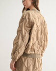 JOH Apparel Jovie Diamond Quilted Bomber Jacket