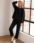 JOH Apparel Faryn Glitter French Scuba Knit Pants