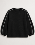JOH Apparel Floriane Glitter Scuba Knit Long Sleeve Top