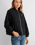 JOH Apparel Janessa Lightweight Quilted Bomber Jacket