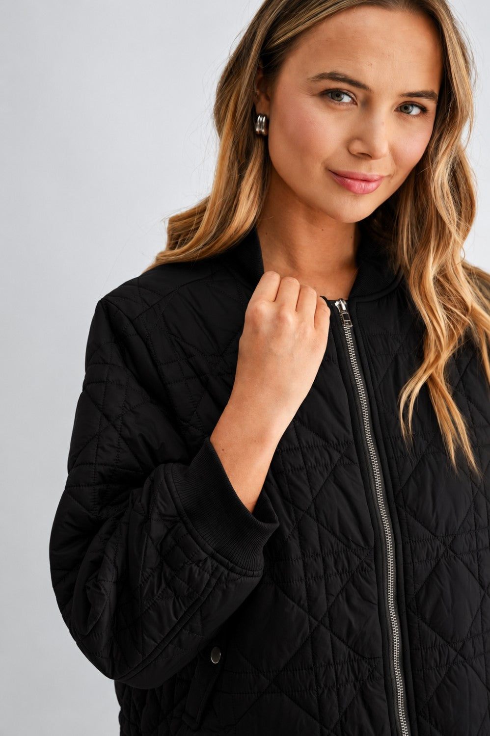 JOH Apparel Janessa Lightweight Quilted Bomber Jacket