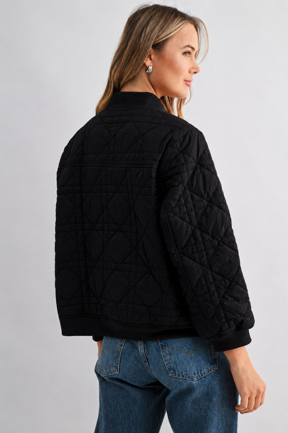 JOH Apparel Janessa Lightweight Quilted Bomber Jacket
