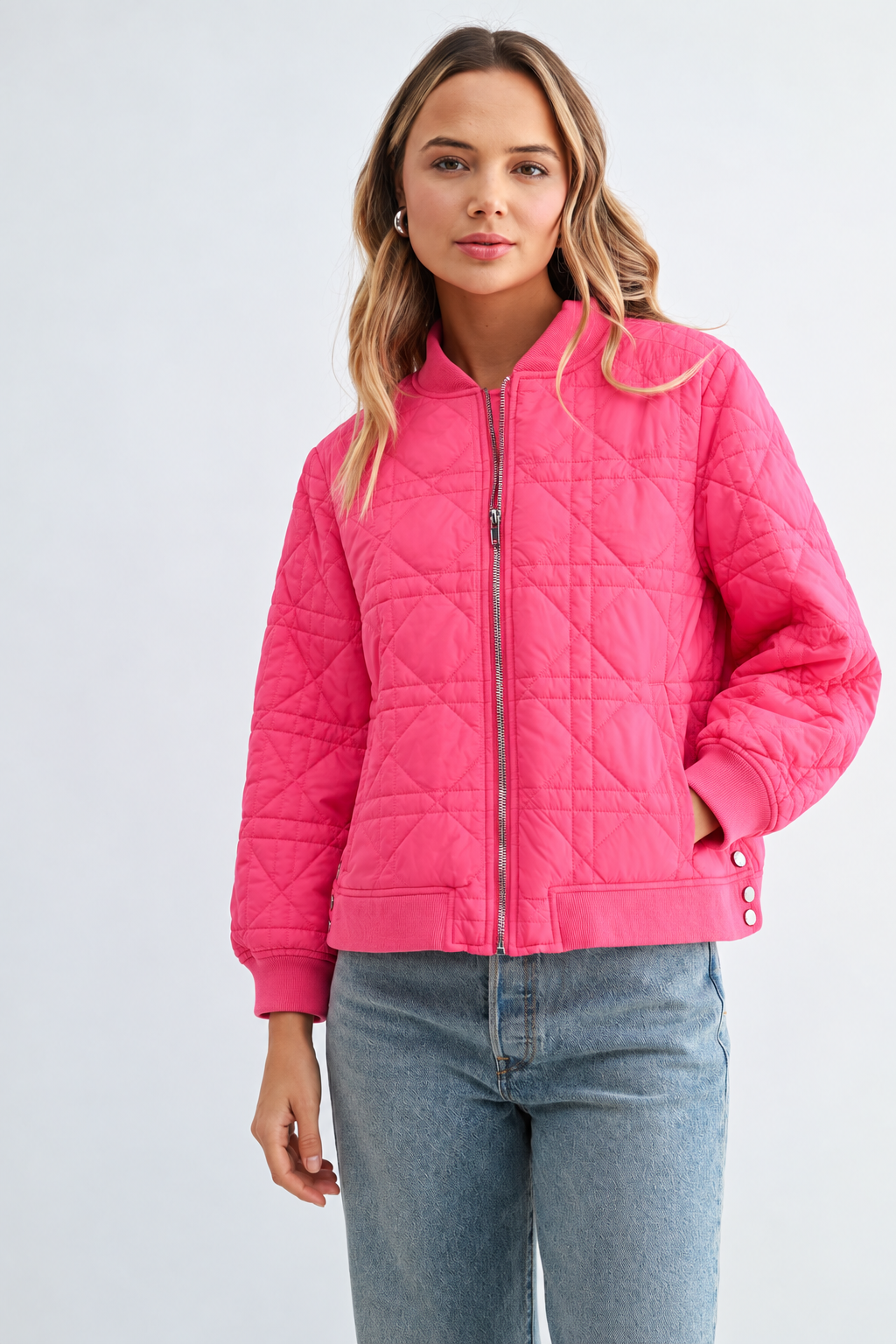 JOH Apparel Janessa Lightweight Quilted Bomber Jacket