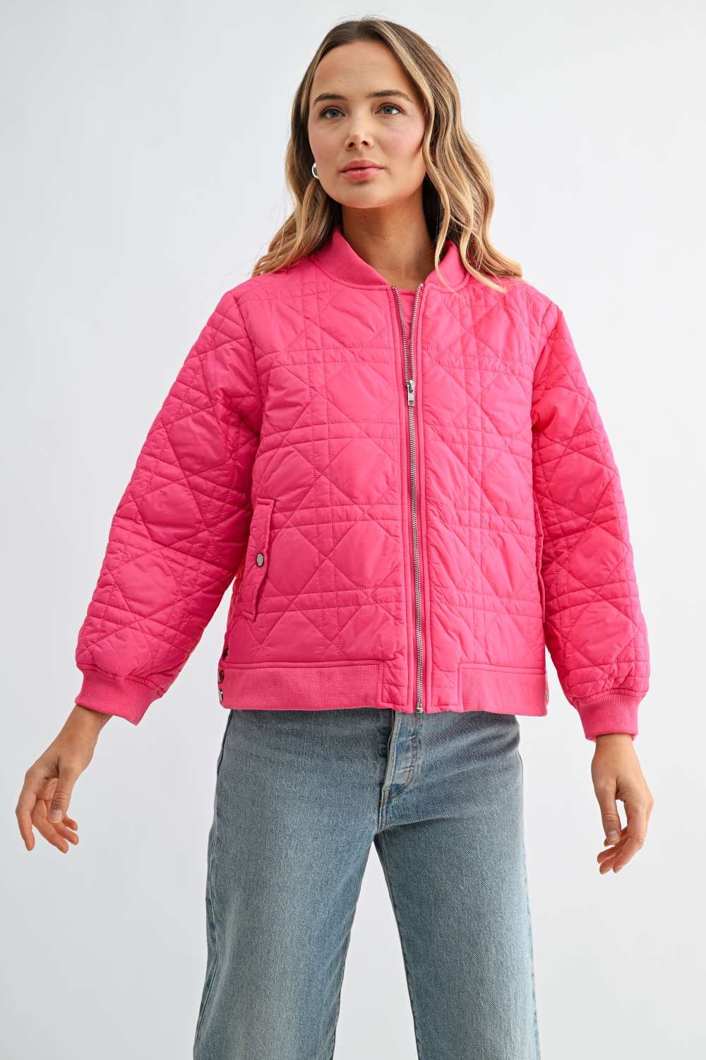 JOH Apparel Janessa Lightweight Quilted Bomber Jacket