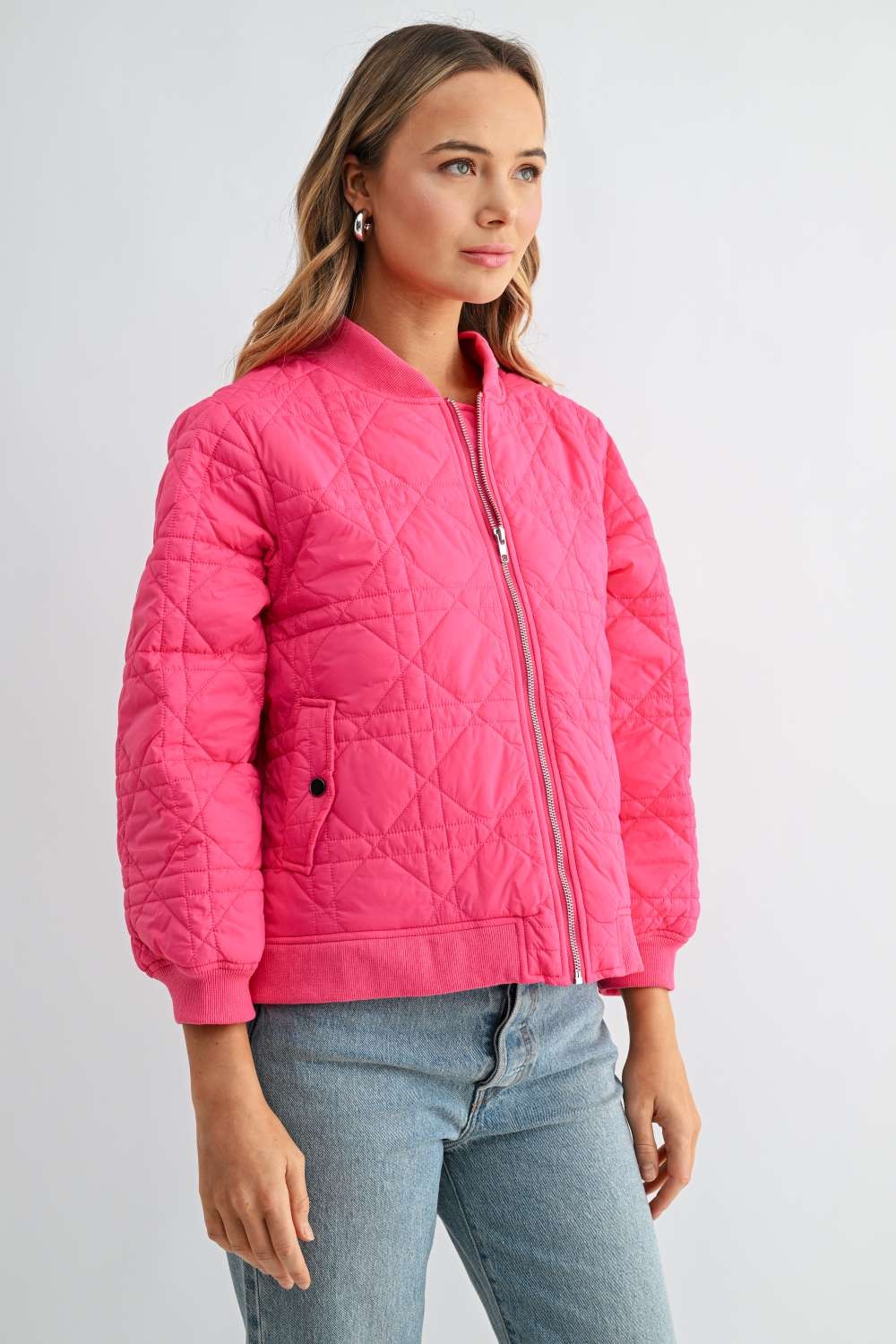 JOH Apparel Janessa Lightweight Quilted Bomber Jacket