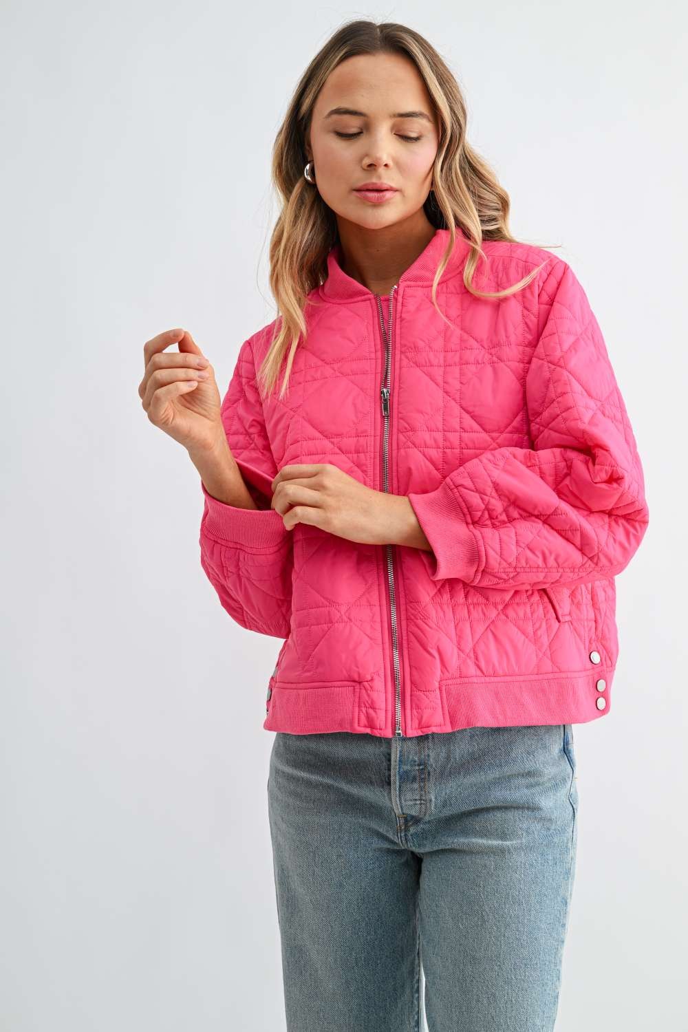 JOH Apparel Janessa Lightweight Quilted Bomber Jacket