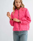 JOH Apparel Janessa Lightweight Quilted Bomber Jacket