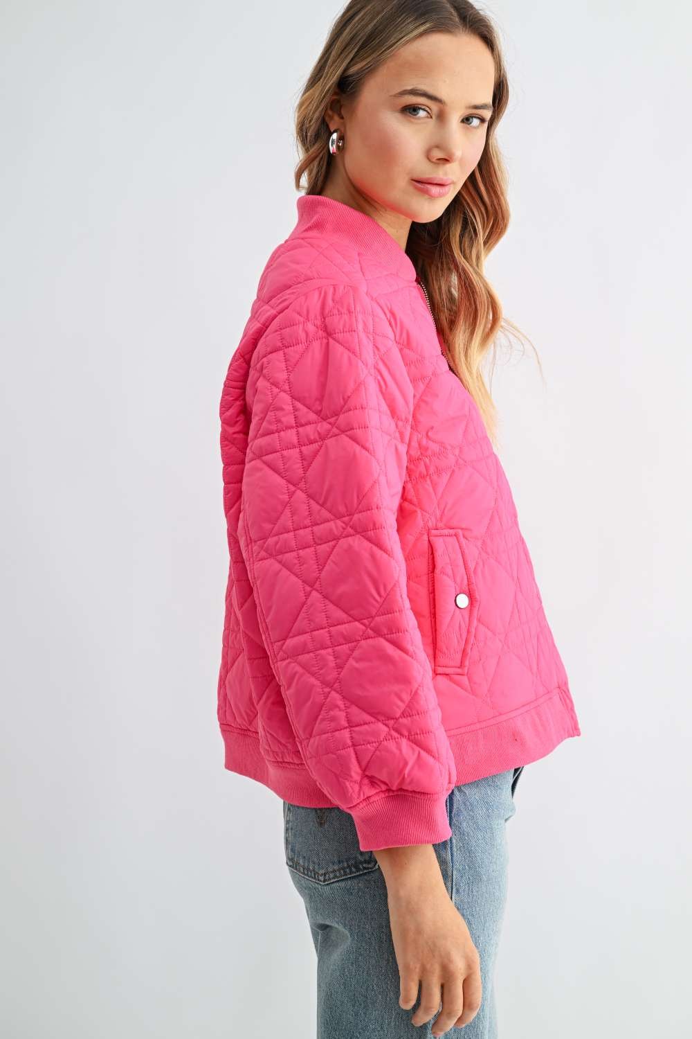 JOH Apparel Janessa Lightweight Quilted Bomber Jacket