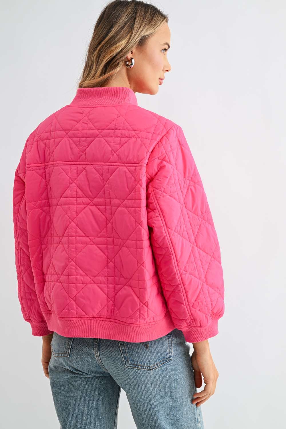 JOH Apparel Janessa Lightweight Quilted Bomber Jacket