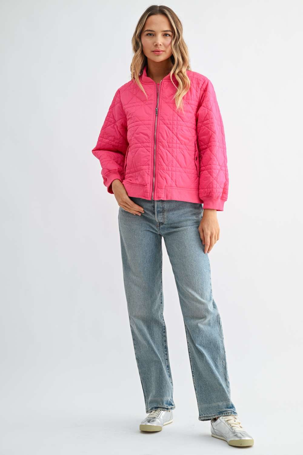JOH Apparel Janessa Lightweight Quilted Bomber Jacket