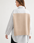 JOH Apparel Jett Layered Look Sweater Vest & Pinstripe Shirt Top