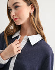 JOH Apparel Kevin Layered Look Collared Sweater Top