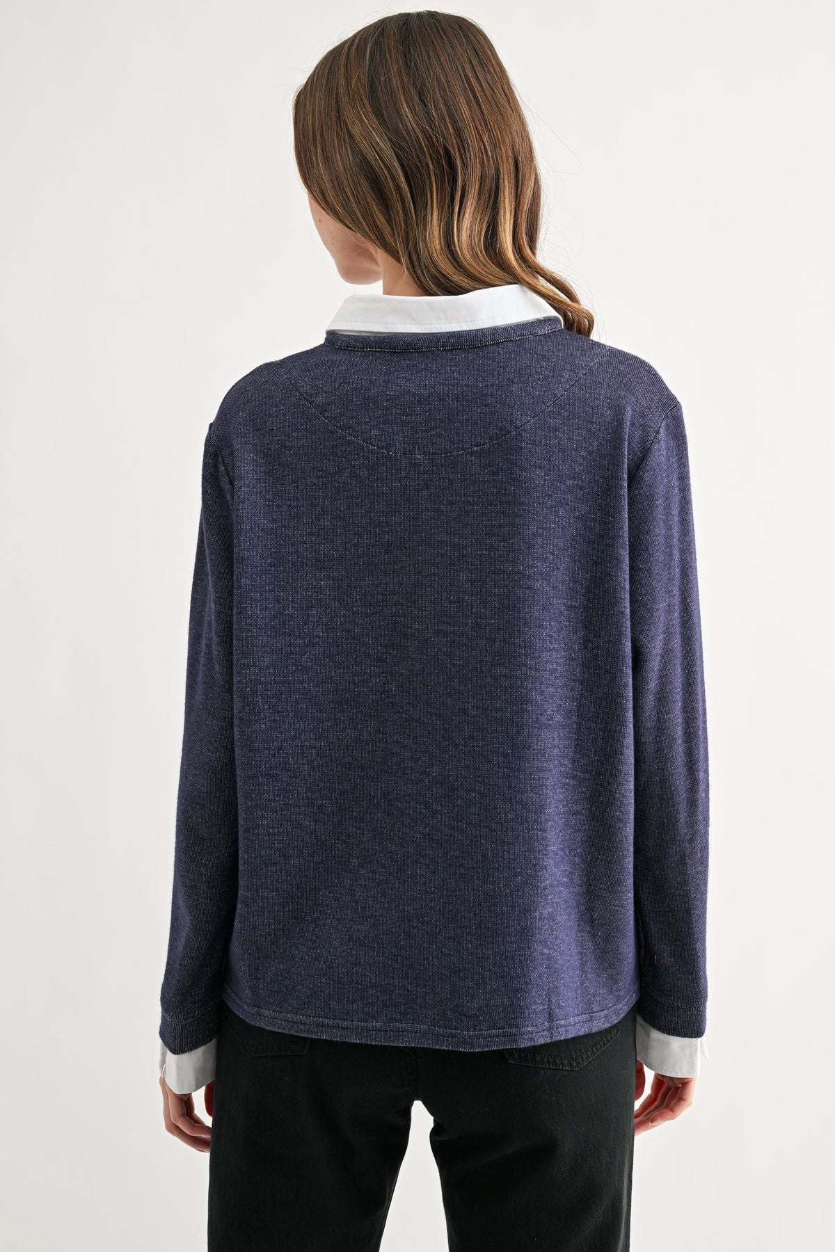 JOH Apparel Kevin Layered Look Collared Sweater Top