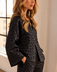 JOH Apparel Jack Basketweave Textured Satin Jacket