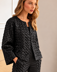 JOH Apparel Jack Basketweave Textured Satin Jacket