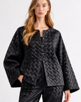 JOH Apparel Jack Basketweave Textured Satin Jacket