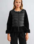 JOH Apparel James Jewel-Embellished Peplum Puffer Jacket