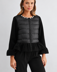 JOH Apparel James Jewel-Embellished Peplum Puffer Jacket