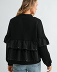 JOH Apparel Fenya Studded Ruffle Scuba Jacket