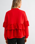 JOH Apparel Fenya Studded Ruffle Scuba Jacket
