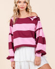 Mittoshop Striped Snap Shoulder Long Sleeve T-Shirt