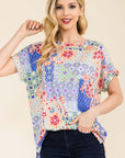 Celeste Full Size Round Neck Short Sleeve Floral T-Shirt