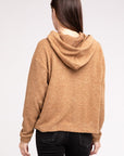 Zenana Hooded Brushed Melange Hacci Sweater